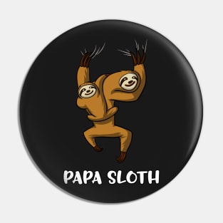 Papa Sloth And Baby Sloth Funny Father Cute Pin