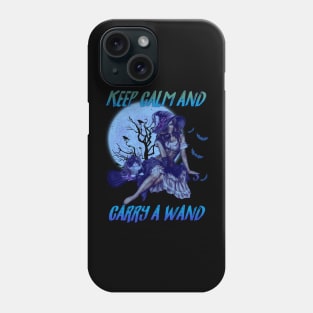 Keep Calm And Carry A Wand - Halloween Phone Case