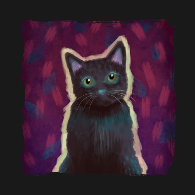 Black kitty portrait by DearTreehouse