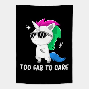 Polysexual Pride Flag Month Cute Polysexuality Kawaii Unicorn Tapestry