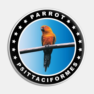 Orange Parrot (Psittaciformes) Bird Pin