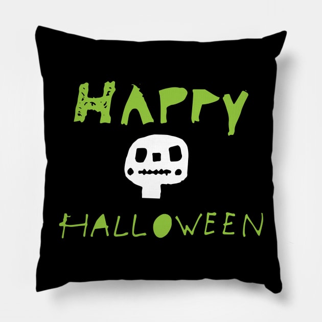 Happy Halloween cute skull Pillow by bruxamagica