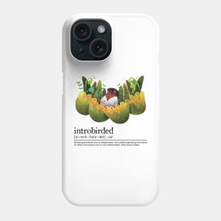 Hummingbird In Flowers In Black Font Phone Case