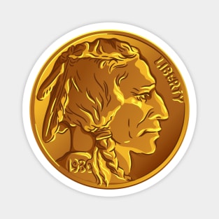 Vector American Buffalo gold coin Magnet