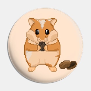 Pixel Art Hungry Hamster Pin