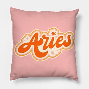 Retro Aries Horoscope Sign // Vintage Aries Zodiac Sign Pillow