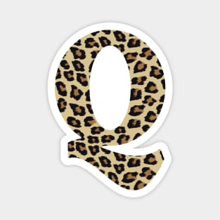 Letter Q Leopard Cheetah Monogram Initial Magnet