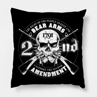 2nd Amendment Skull Logo Patch Pillow