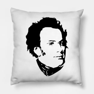 Franz Schubert Black On White Pillow