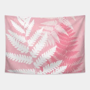 Pink Fern Leaves Nature Painting Pretty Design Tapestry