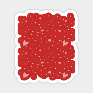 Cute Red and White Heart Polka Dot Pattern Magnet