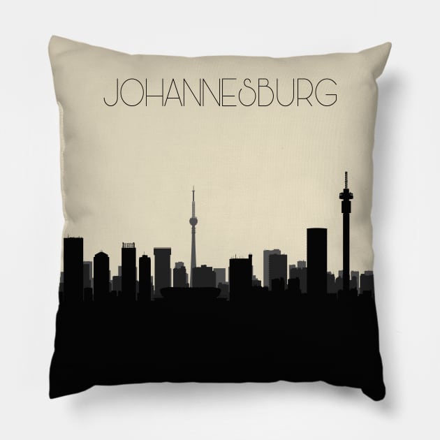 Johannesburg Skyline Pillow by inspirowl