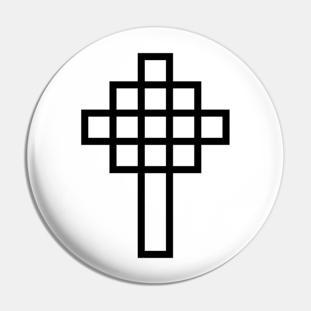 Geometric Cross - Black Pin by joshthecartoonguy