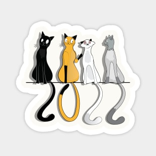 2022 Happy New Year Cats Magnet