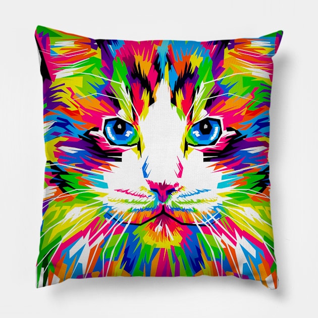 cat mask Pillow by Ahmed ALaa