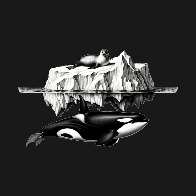 Icy Pursuit: Orca and Seal in Nature's Dance by encyclo