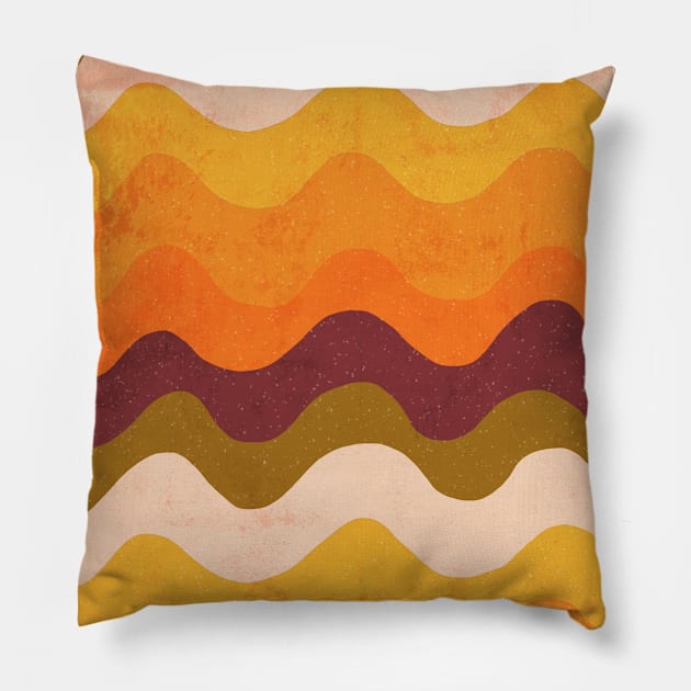 Retro Waves Pillow by Gigi Rosado