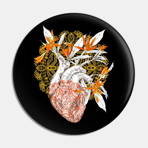 Human anatomical heart with flowers Pin by Olga Berlet