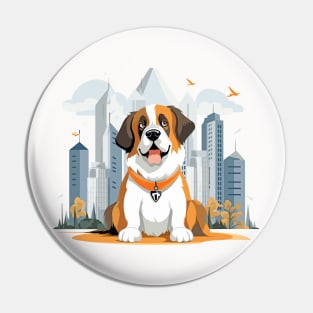 Saint-Bernard Dog Pet Animal Beauty Nature City Discovery Pin