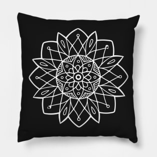 Mandala in White Pillow