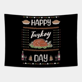 Happy Turkey Day - Thanksgiving day Tapestry