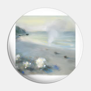 Beach Landscape Pastel Painting Pin