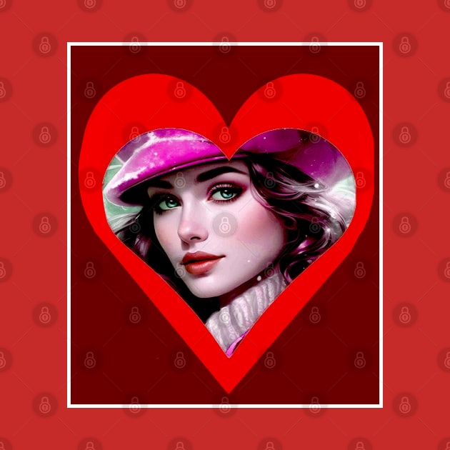 Beautiful Girl in a Heart Print by posterbobs