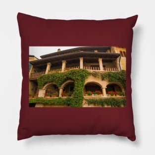 Building in Torri del Benaco, North East Italy Pillow