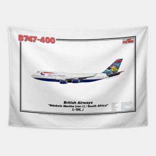 Boeing B747-400 - British Airways "Ndebele Martha (ver.1) / South Africa" (Art Print) Tapestry