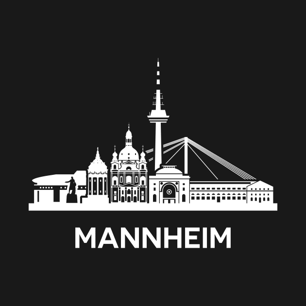 Mannheim Skyline, white by yulia-rb