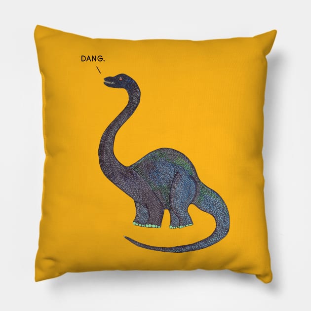 Dang Dino Pillow by melikeozmen