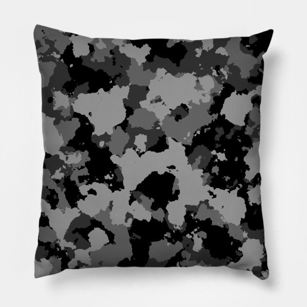 Black and grey Camouflage Pillow by Tshirtstory