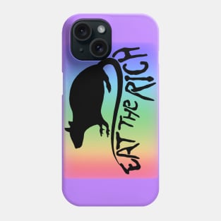 Eat The Rich (Black on Rainbow) Phone Case