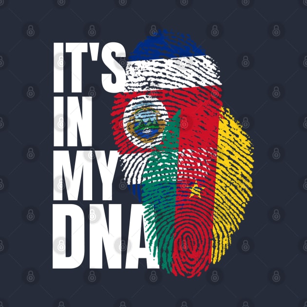 Costa Rican And Cameroon Mix DNA Heritage Flag Gift by Just Rep It!!