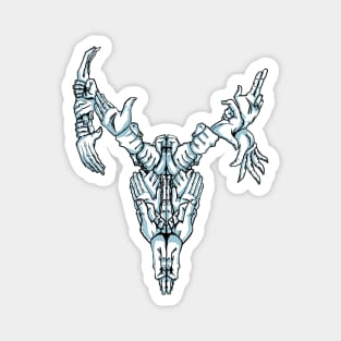 Deer Skull Made of Hands Magnet