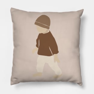 Abstract vector kids and baby little boy Composition Pillow