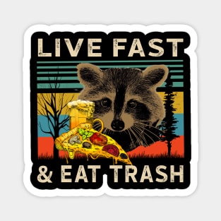 Vintage Funny Raccoon Beer Tacos Lover Gift Magnet