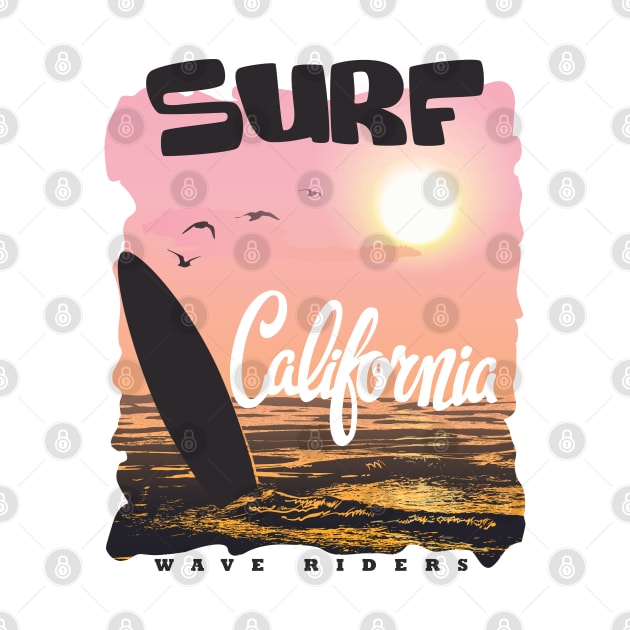 Surf - California Wave Riders - Surfer's by DanDesigns