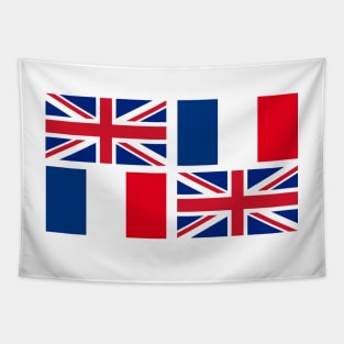 French and United Kingdom Flag x2 Tapestry