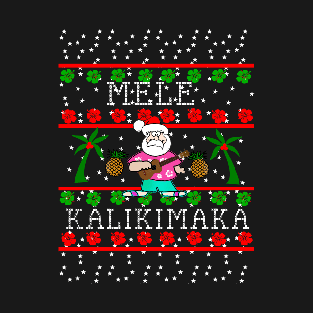 Ugly Christmas Sweater Hawaii Hula Santa by Scarebaby