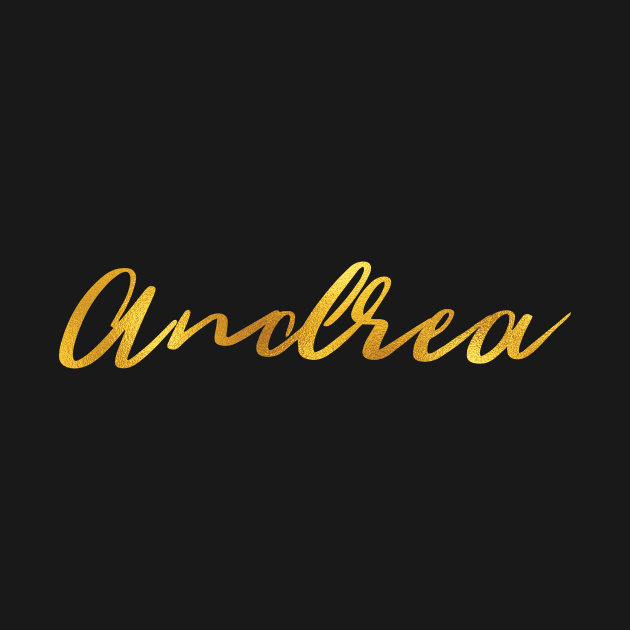 Andrea Name Hand Lettering in Gold Letters by Pixel On Fire