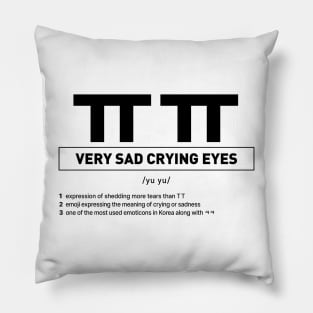 ㅠㅠ Very Sad Crying Eye in Korean Slang Pillow