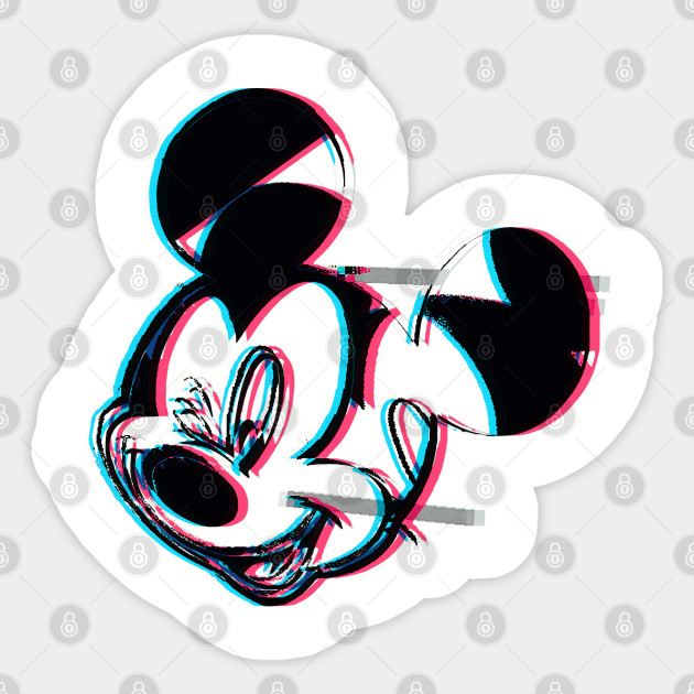 Mickey Mouse Glitch 3d Graphic Design Tee Mickey Mouse