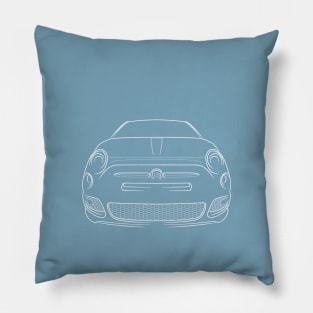 Fiat 500 - front stencil, white Pillow