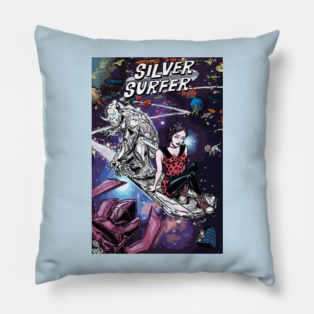 Silver Surfer Pillow by Rudeman