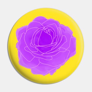 Purple Pop Art Rose Pin