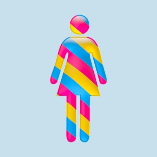 Female icon in Pansexual flag colors for LGBTQ+ diversity T-Shirt