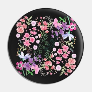 Watercolor Flowers Pin