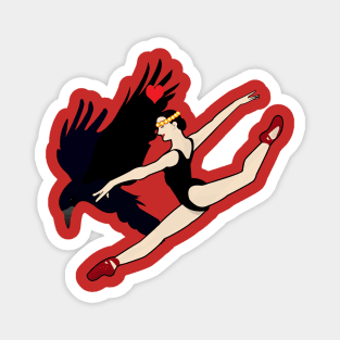 Ballerina and Black Crow Magnet