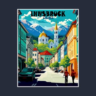 Innsbruck Austria Vintage Travel and Tourism Advertising Print T-Shirt